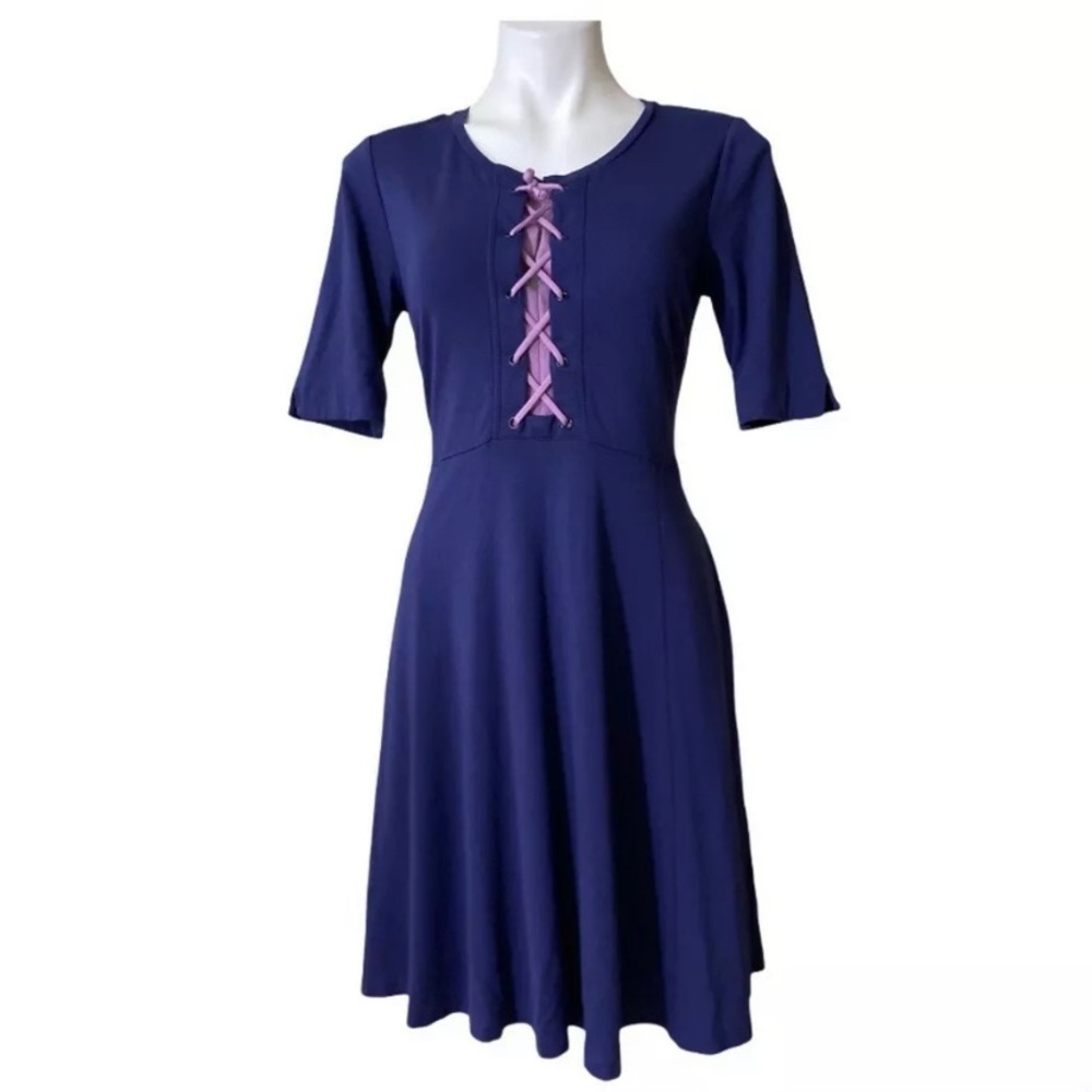 Maeve Lace Up Jersey A Line Dress